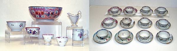 Appraisal: A grouping of New Hall type porcelain late th early