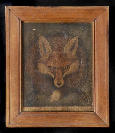 Appraisal: ENGLISH SCHOOL THE FOX Hand-colored engraving on paper x in