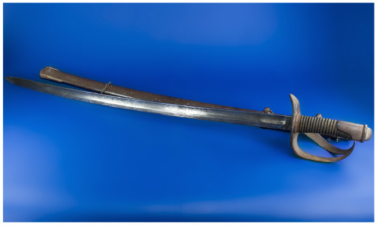 Appraisal: German Cavalry Sword And Steel Scabbard Slightly Curved Inch Steel