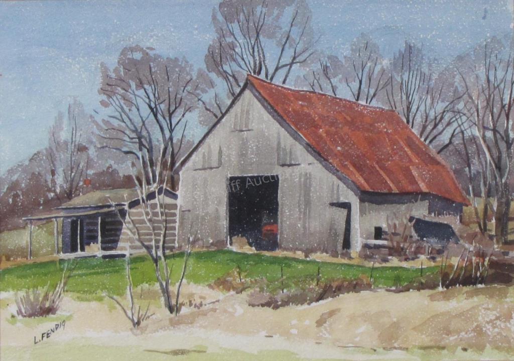 Appraisal: Lillian Fendig IN - x WC signed lower left Barn