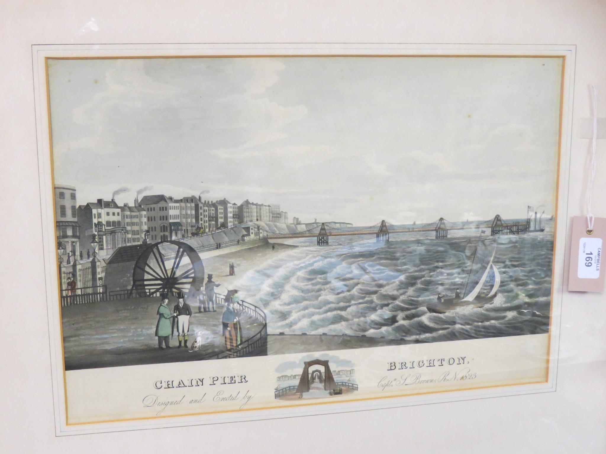 Appraisal: A lithograph Chain Pier Brighton x in framed