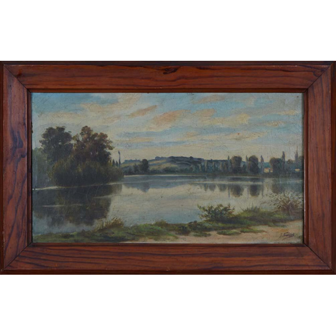 Appraisal: Continental School Pastoral Lake View th th c oil on