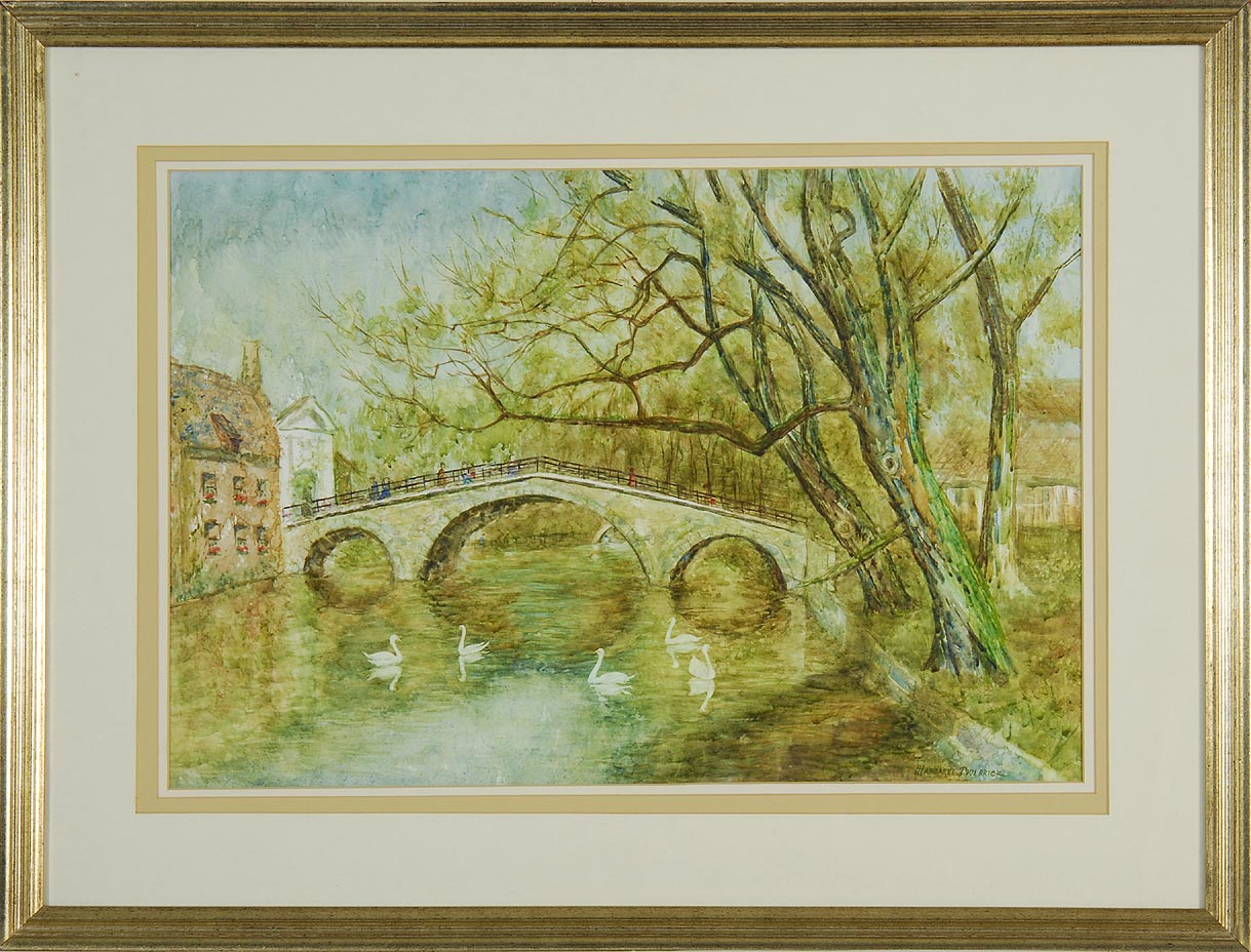 Appraisal: FRAMED WATERCOLOR MARGARET PHILBRICK American - Memories of Bruges Depicting