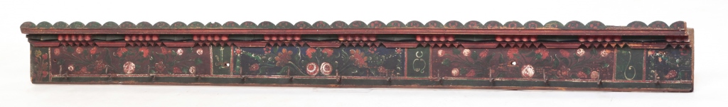 Appraisal: Nineteenth century Scalloped and molded cornice with stylized dental molding