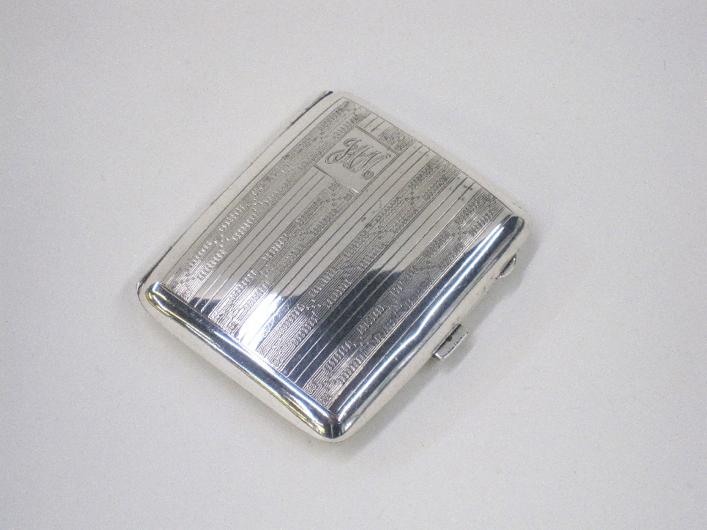 Appraisal: Lot comprising silver cigarette case and a bon bon dish