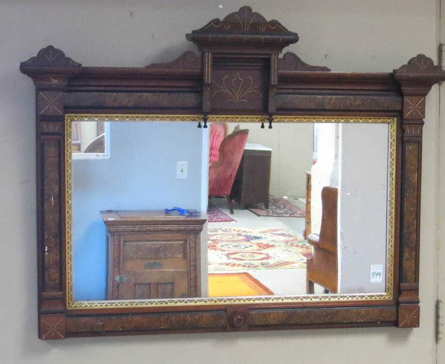 Appraisal: A VICTORIAN OVERMANTEL MIRROR Eastlake style c of rectangular form