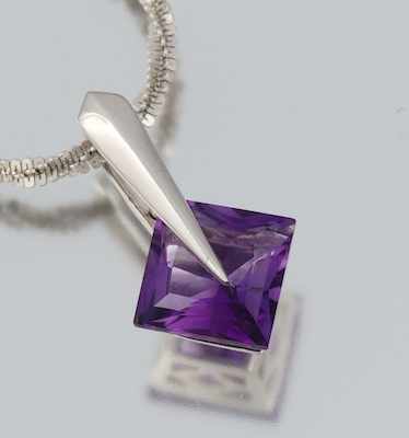 Appraisal: A Ladies' Amethyst Pendant on Gold Chain k white gold