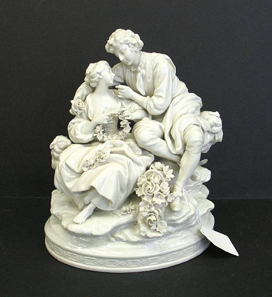 Appraisal: A Continental blanc de chine figural group of a two