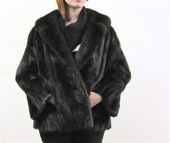 Appraisal: LADY'S MINK FUR JACKET dark brown fur fully lined two