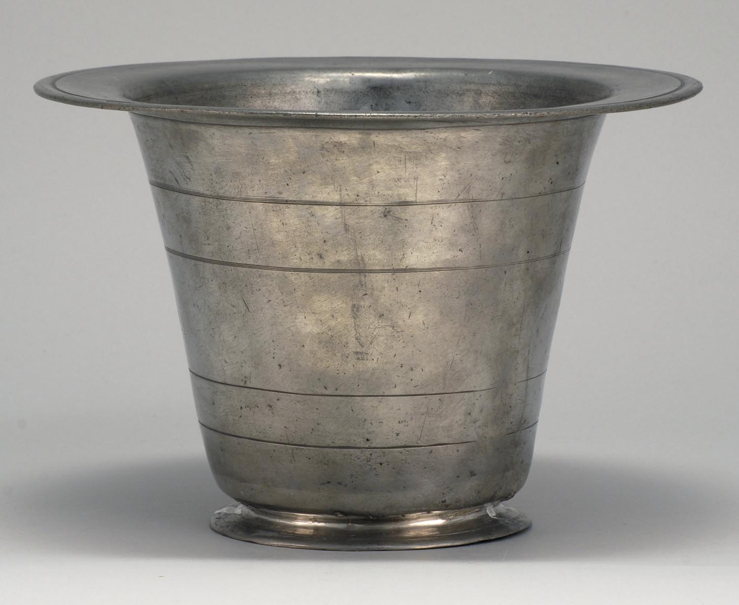 Appraisal: EARLY TH CENTURY PEWTER BUCKET with touchmark HAI with the