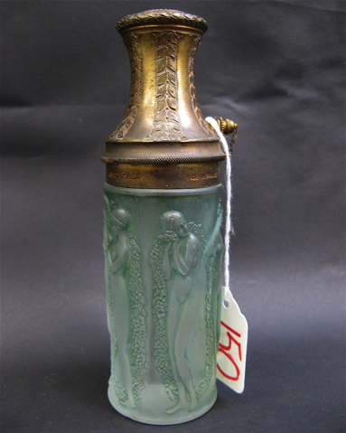 Appraisal: FRENCH R LALIQUE PERFUME ATOMIZER raised nude figures in the