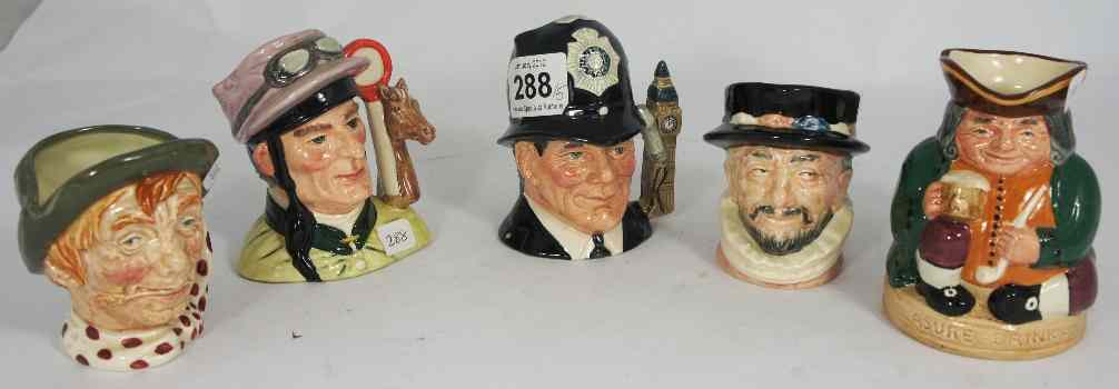 Appraisal: Royal Doulton Small Character Jugs Beefeater D Jockey D London