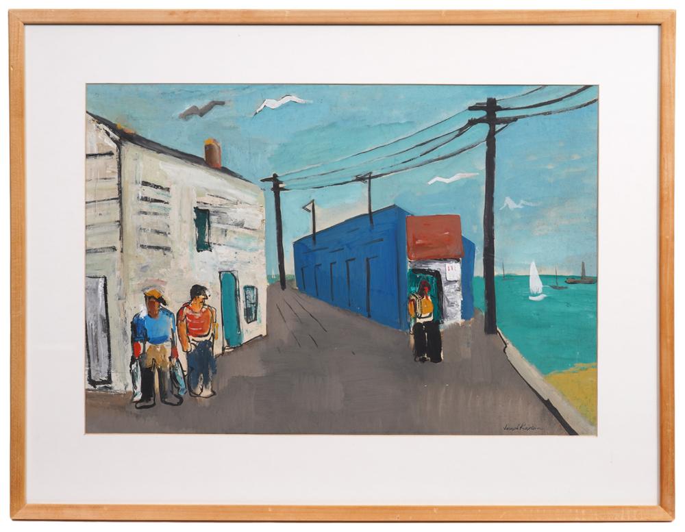 Appraisal: JOSEPH KAPLAN 'PROVINCETOWN WATERFRONT' G PJoseph Kaplan Russia Massachusetts -