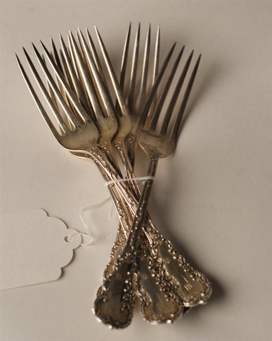 Appraisal: Six Colbert Sterling Forks by the Frank Smith Silver Company