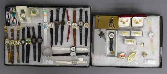 Appraisal: Collection of bicycle related watches and jewelry some factory logos