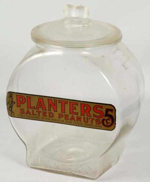 Appraisal: Planters Peanut Fish Bowl Jar with Original Label Description Nice