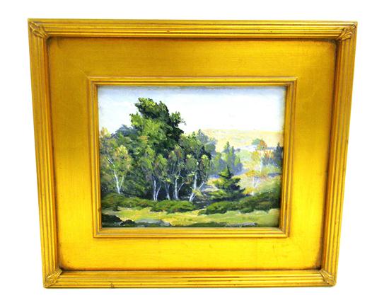 Appraisal: Impressionistic landscape ''E Meyer'' estate stamp LR oil on board