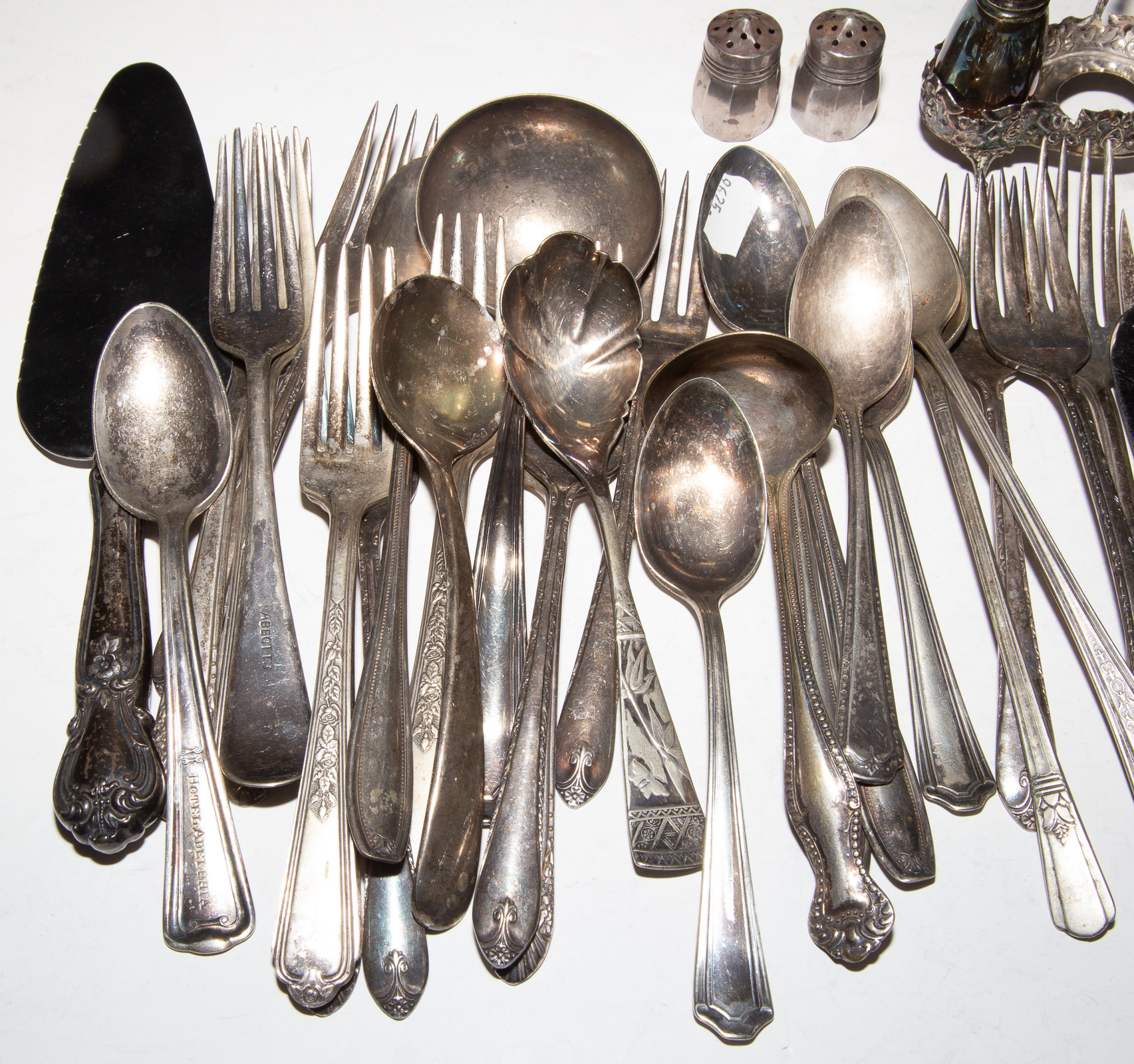 Appraisal: GROUP SILVER PLATED FLATWARE Together with a Gorham Versailles seafood