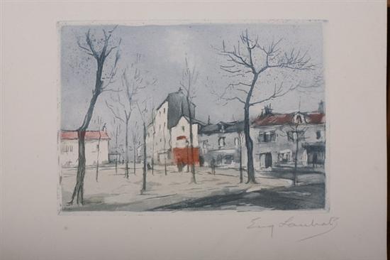 Appraisal: GROUP APPROX FRENCH ETCHINGS th century SCENIC VIEWS OF MONTMATRE