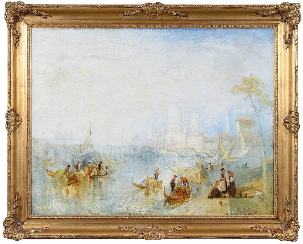 Appraisal: Francis Moltino British Italy - Venetian Canal with Gondoliers signed