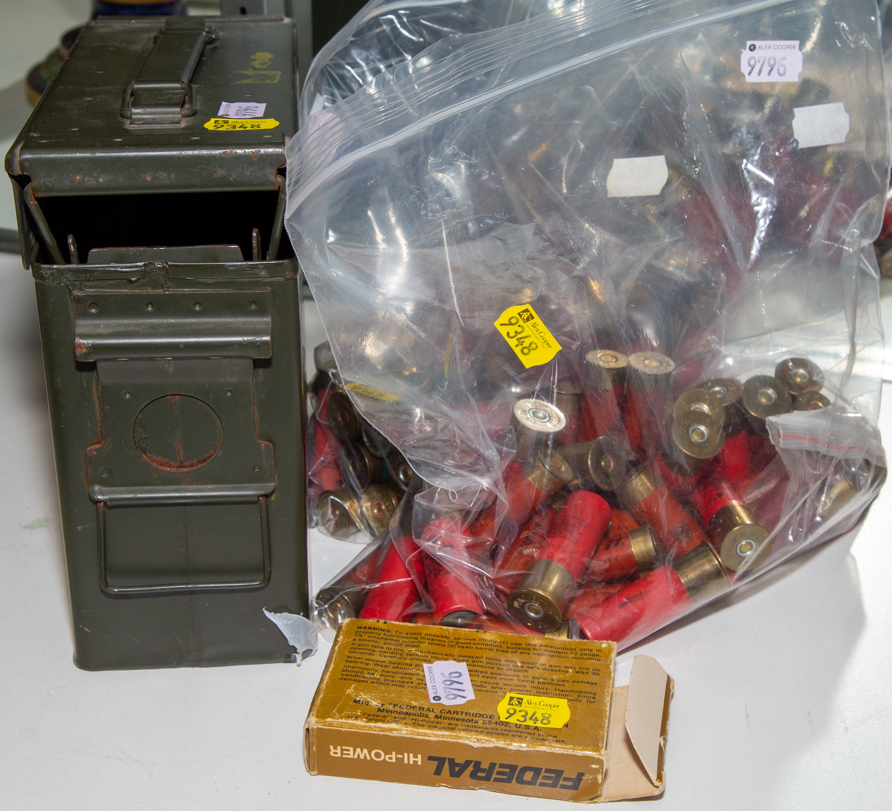 Appraisal: ASSORTED RIFLE SHOT GUN AMMUNITION And a metal ammo case