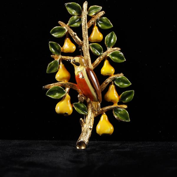 Appraisal: Cadoro Vintage Gold Tone Partridge in a Pear Tree Enameled