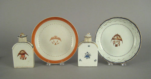 Appraisal: Two Chinese export porcelain tea caddies early th c with