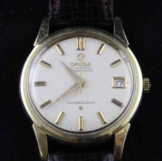 Appraisal: A gentleman's early 's gold plated and steel Omega Automatic