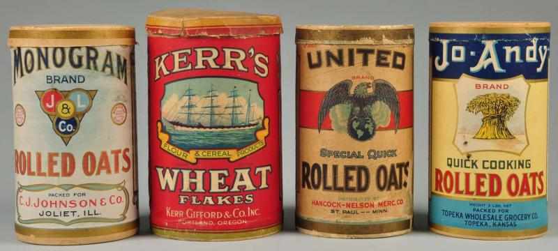 Appraisal: Lot of Rolled Oats Container Boxes Description Includes Kerr's Jo-Candy