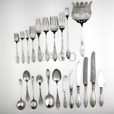 Appraisal: SHREVE CO -piece sterling silver flatware set for six to