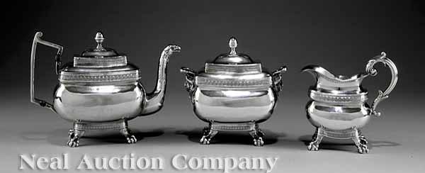 Appraisal: A Philadelphia Coin Silver Tea Service Anthony Rasch c and