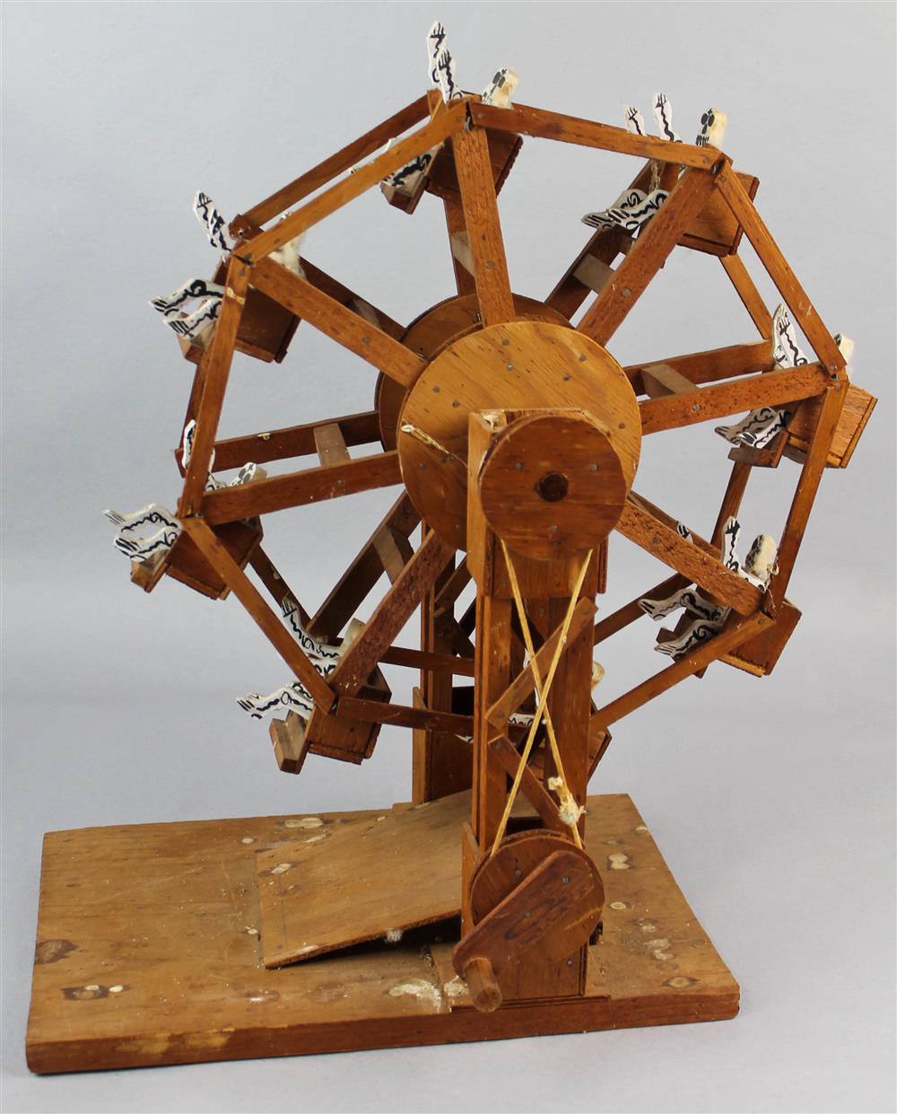 Appraisal: MEXICAN FOLK ART FERRIS WHEEL wood ferris wheel with skeleton