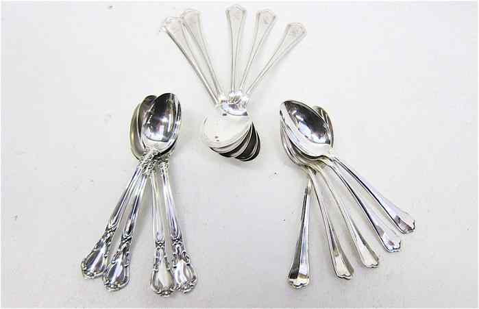 Appraisal: PIECE ASSORTED COLLECTION SILVER DEMITASSE SPOONS Nine sterling pieces including