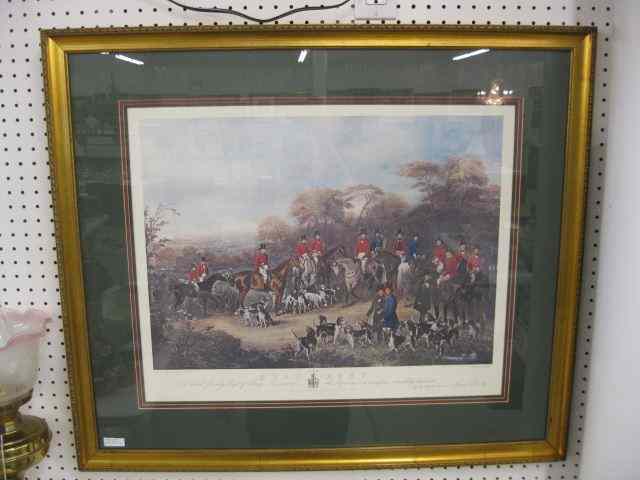 Appraisal: Fox Hunt Print ''Bury Hunt'' nicely matted framed image area