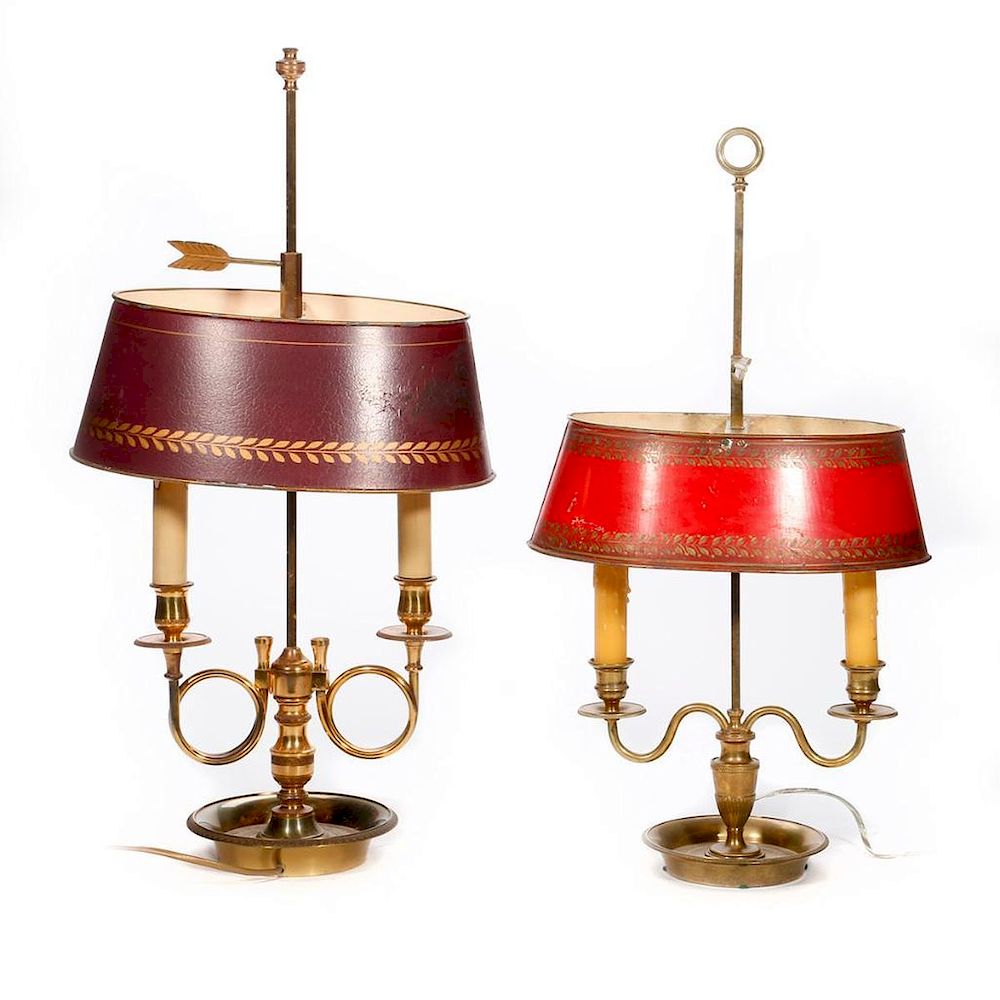 Appraisal: Two French Bouillotte lamps Two French Bouillotte lamps one th