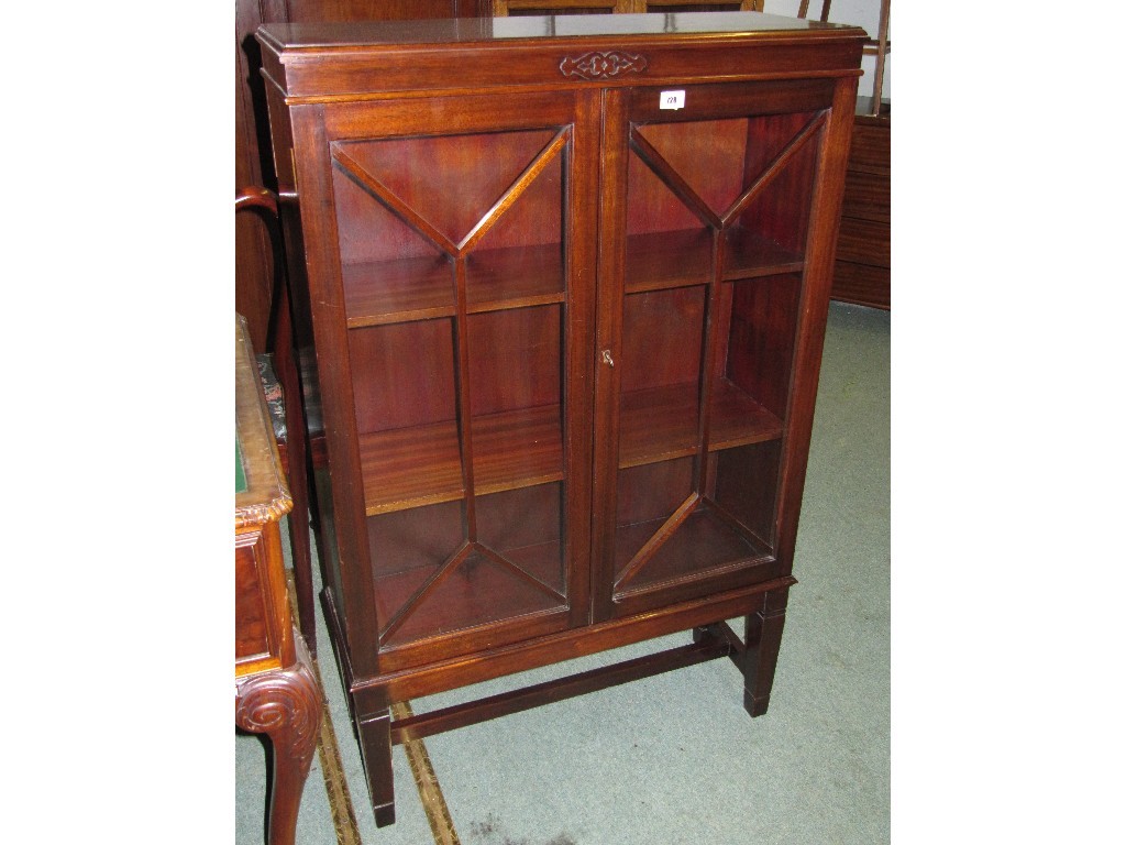 Appraisal: Mahogany glazed door bookcase