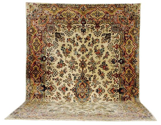 Appraisal: Persian Kerman carpet ' x ' Provenance Property deaccessioned from