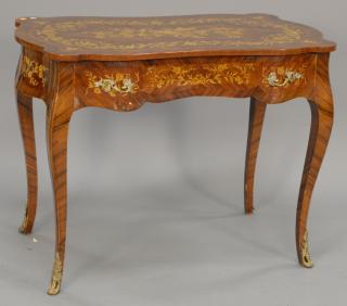 Appraisal: Louis XV style inlaid desk vanity ht in top x