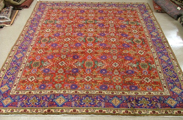 Appraisal: PERSIAN TABRIZ CARPET Azarbaijan province northwestern Iran colorful floral design