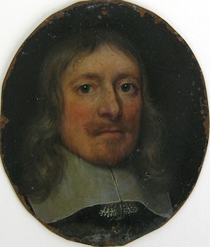 Appraisal: A Miniature Portrait of Oliver Cromwell A miniature portrait of