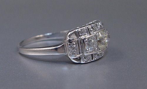 Appraisal: DECO PERIOD PLATINUM CT DIAMOND RING Ca 's Platinum diamond