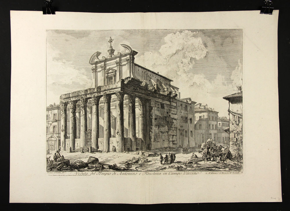 Appraisal: - Piranesi Veduta del Tempio di Antonino Print Gianbattista Piranesi