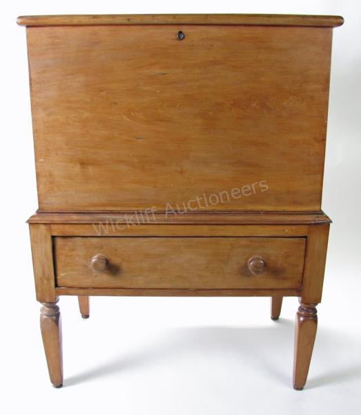 Appraisal: A very nice antique Kentucky sugar chest cherry with hand-cut