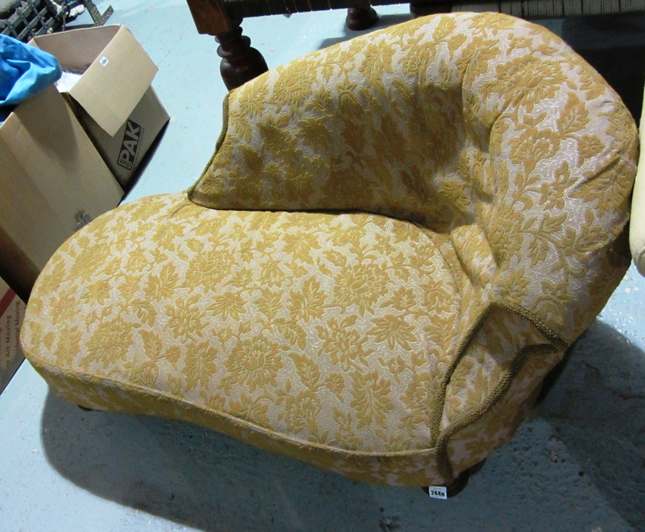 Appraisal: A Victorian chaise longue in yellow upholstery