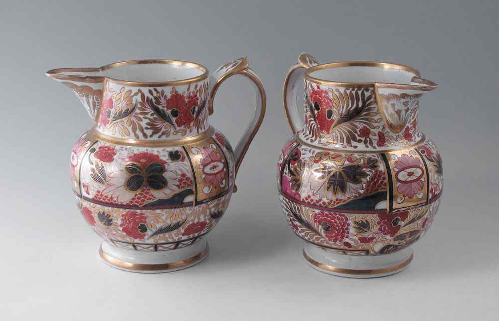 Appraisal: PAIR OF EARLY CHAMBERLAIN'S WORCESTER JUGS Ca - Pattern No