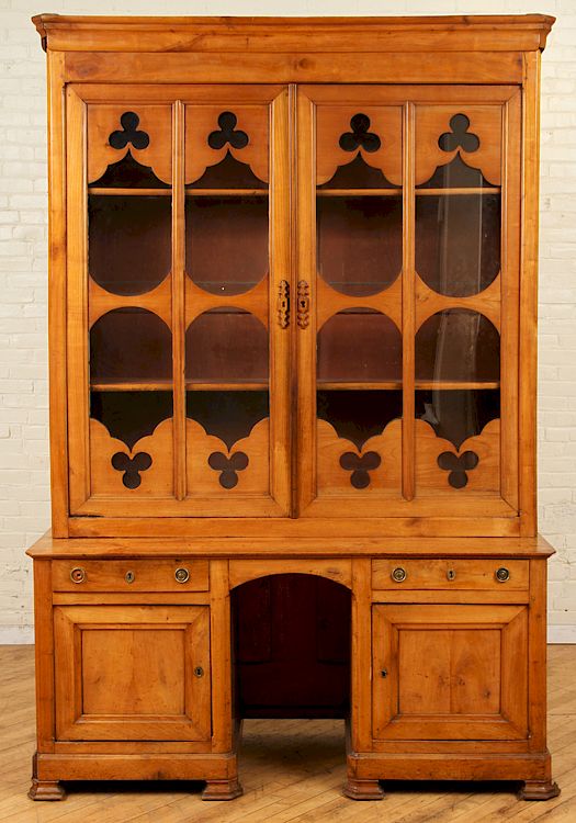 Appraisal: TH C GOTHIC STYLE FRENCH WALNUT BUFFET DE CORPS A