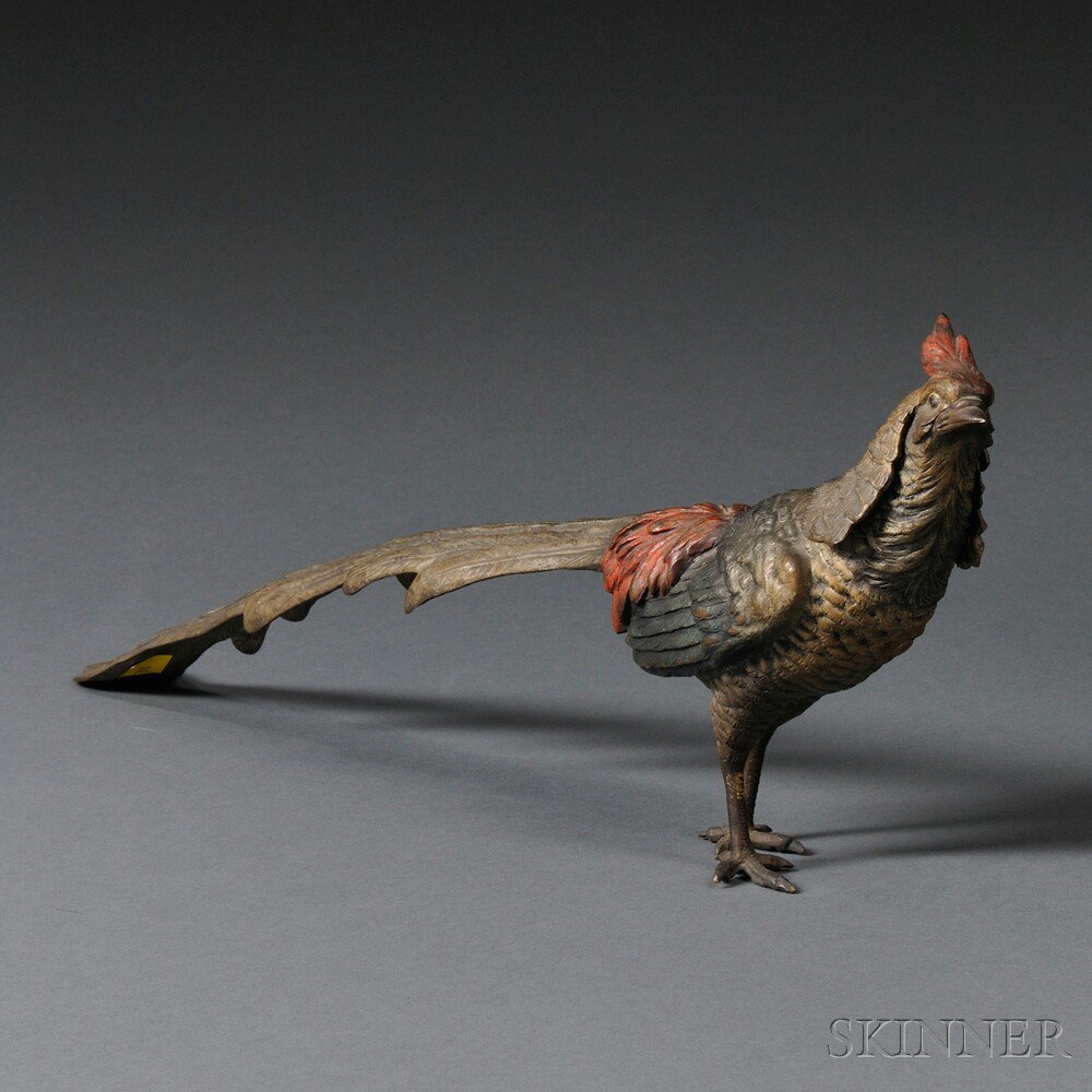 Appraisal: Cold-painted Bronze Model of a Pheasant Austria late th early