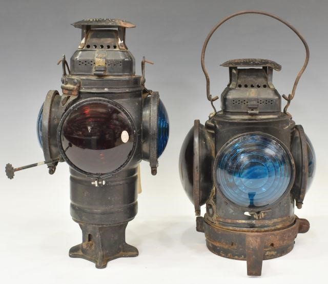 Appraisal: lot of Adams Westlake railroad lanterns thc Chicago Illinois each