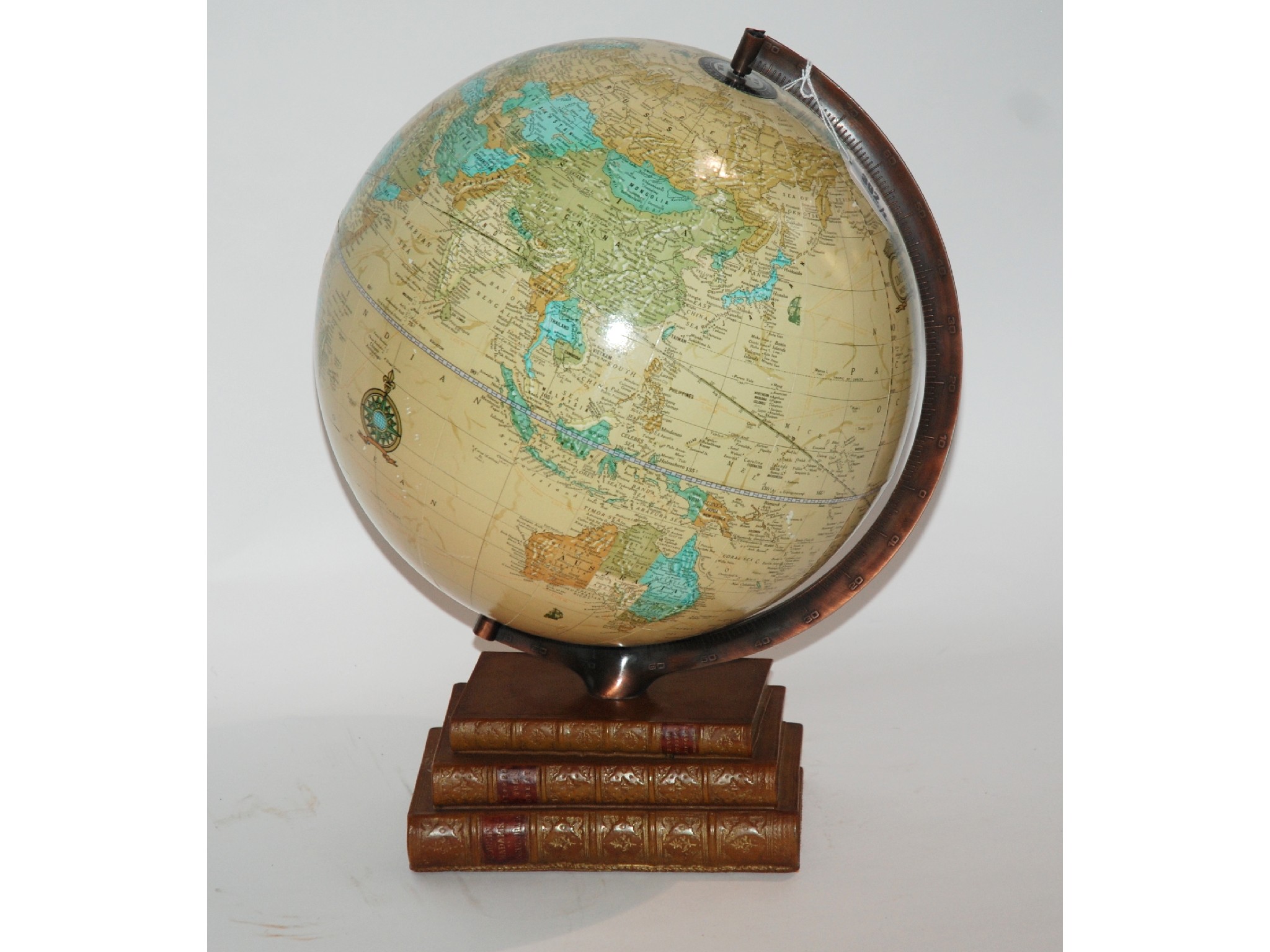 Appraisal: A Cram's Imperial World Globe and a specimen wood writing