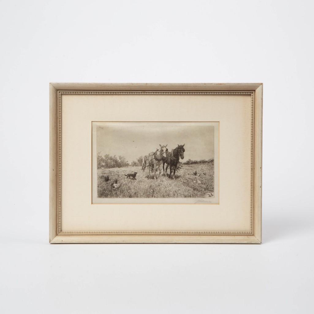 Appraisal: PENCIL SIGNED PETER MORAN PENCIL SIGNED ETCHING Peter Moran -